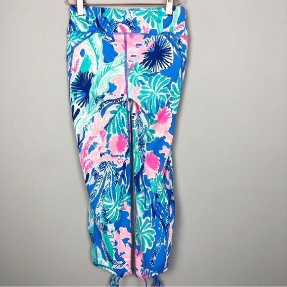 LILLY PULITZER | LUXLETIC Gemma Crop Leggings in Jet Stream Bow Strap Women’s XS - Picture 9 of 14